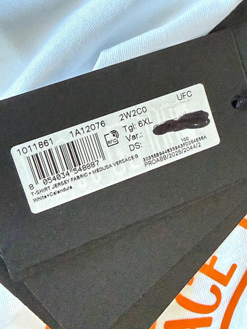 Versace Medusa/Greca Print White/Orange Cotton Jersey T-Shirt 6XL 1011861 NWT