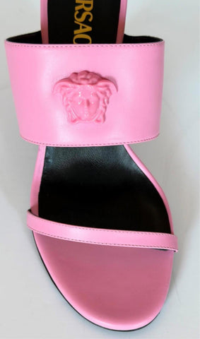 Versace Medusa Head Leather Baby Pink Sandals  11 US (41 Euro) 1019266 NIB $1100