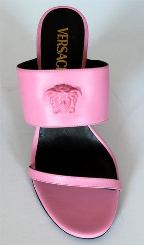 Versace Medusa Head Leather Baby Pink Sandals  11 US (41 Euro) 1019266 NIB $1100