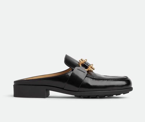 Bottega Veneta Monsieur Leather Moccasin Sandals Black 10 US 729887 NIB $1200