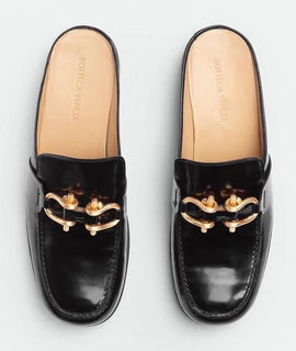 Bottega Veneta Monsieur Leather Moccasin Sandals Black 10 US 729887 NIB $1200