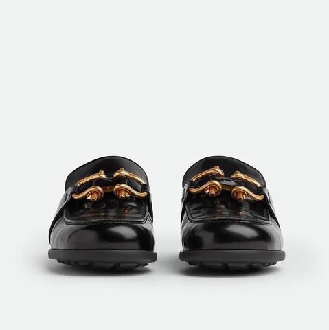 Bottega Veneta Monsieur Leather Moccasin Sandals Black 10 US 729887 NIB $1200