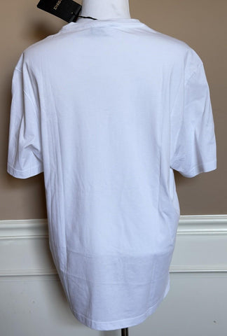 Versace Greek Key Print Cotton Jersey T-Shirt White/Coral 3XL 1014427 NWT