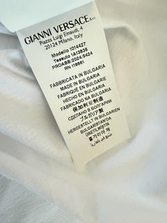 Versace Greek Key Print Cotton Jersey T-Shirt White/Coral 3XL 1014427 NWT