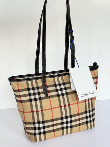 Burberry Small Zip Closure Tote Bag Archive Beige IP Check 8112056 IT NWT $1395