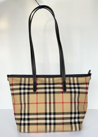 Burberry Small Zip Closure Tote Bag Archive Beige IP Check 8112056 IT NWT $1395
