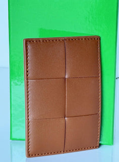 Bottega Veneta Men's Leather Card Case Cognac/Space 748052 Italy NIB $450