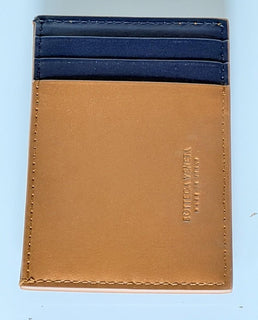 Bottega Veneta Men's Leather Card Case Cognac/Space 748052 Italy NIB $450