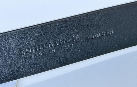Bottega Veneta Triangle Calf Leather Black Belt 34/85 609275 Made in IT NWT $450