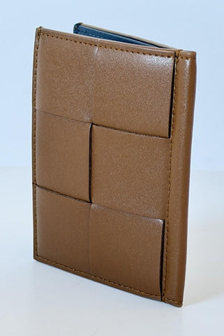 Bottega Veneta Leather Cassette Slim Flap Card Case Brown 787594 IT NWT $650