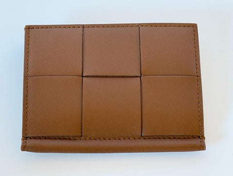 Bottega Veneta Leather Cassette Slim Flap Card Case Brown 787594 IT NWT $650