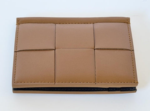 Bottega Veneta Leather Cassette Slim Flap Card Case Brown 787594 IT NWT $650