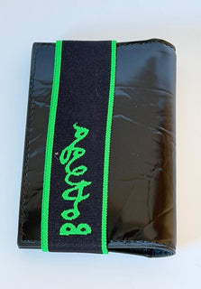 Bottega Veneta Calfskin Leather Black/Parakeet Flap Card Case 701270 IT NWT $390