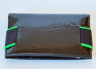 Bottega Veneta Calfskin Leather Black/Parakeet Flap Card Case 701270 IT NWT $390