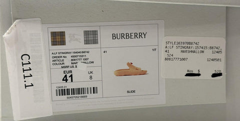 Burberry Women’s Stingray Rubber Neutral Sandals 11 US (41) 8081771 IT