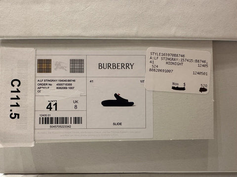 Burberry Women’s Stingray Rubber Blue Sandals 11 US (41) 8082069 IT NEW $520