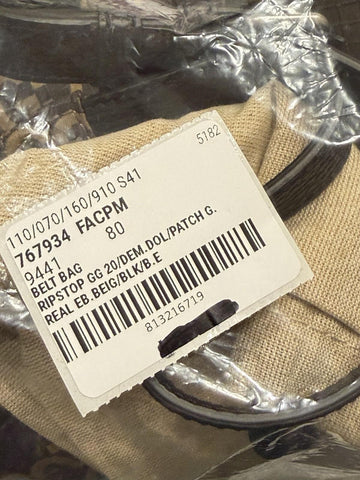 Gucci Maxi GG Logo Brown Nylon Belt Bag 80/32 767934 Italy NWT