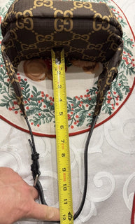 Gucci Maxi GG Logo Brown Nylon Belt Bag 80/32 767934 Italy NWT