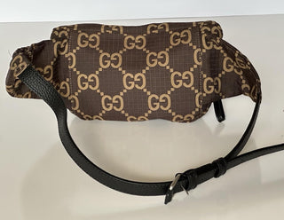 Gucci Maxi GG Logo Brown Nylon Belt Bag 80/32 767934 Italy NWT
