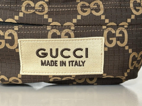 Gucci Maxi GG Logo Brown Nylon Belt Bag 80/32 767934 Italy NWT
