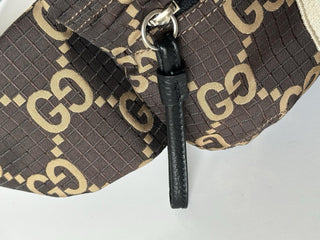 Gucci Maxi GG Logo Brown Nylon Belt Bag 80/32 767934 Italy NWT