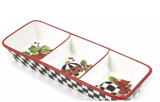 MacKENZIE CHILDS DECK THE HALLS TRIO DIP TRAY BNIB
