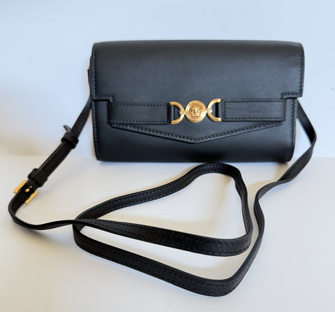 Versace Medusa Calf Leather Black Convertable Mini Shoulder Bag 1014319 IT NWT