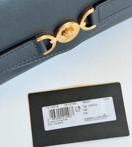 Versace Medusa Calf Leather Black Convertable Mini Shoulder Bag 1014319 IT NWT