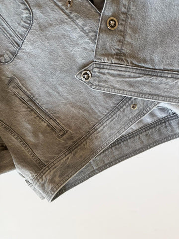 Versace Men’s Blouson Denim Gray Jacket 46 US (56 Euro) 1015847 Italy NWT $2100