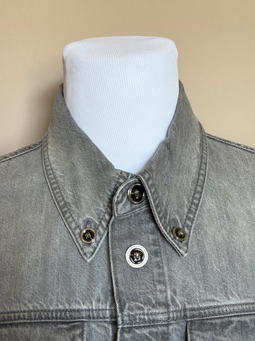 Versace Men’s Blouson Denim Gray Jacket 46 US (56 Euro) 1015847 Italy NWT $2100