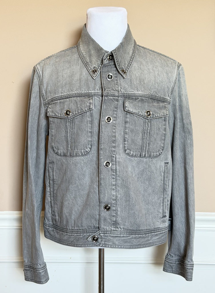 Versace Men’s Blouson Denim Gray Jacket 44 US (54 Euro) 1015847 Italy NWT $2100