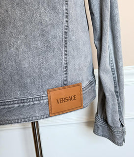 Versace Men’s Blouson Denim Gray Jacket 44 US (54 Euro) 1015847 Italy NWT $2100
