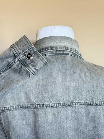 Versace Men’s Blouson Denim Gray Jacket 44 US (54 Euro) 1015847 Italy NWT $2100