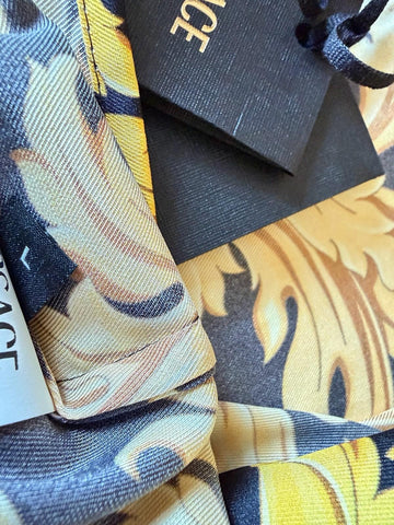 Versace Baroque Short Sleeve Shirt Black & Gold L (50 Euro) 1010103 NWT $1400