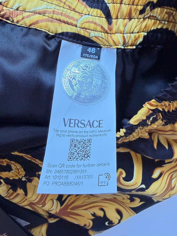 Versace Baroque Men's Black & Gold Shorts  48 Euro (30”) 1010119 NWT $1200