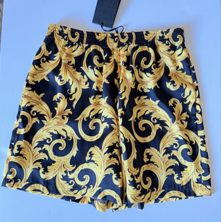 Versace Baroque Men's Black & Gold Shorts  48 Euro (30”) 1010119 NWT $1200