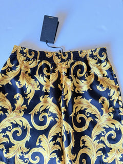 Versace Baroque Men's Black & Gold Shorts  48 Euro (30”) 1010119 NWT $1200
