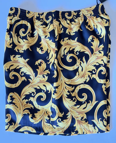 Versace Baroque Men's Black & Gold Shorts  54 Euro (34”) 1010119 NWT $1200