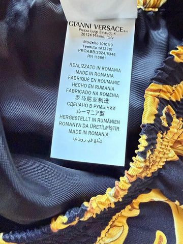 Versace Baroque Men's Black & Gold Shorts  54 Euro (34”) 1010119 NWT $1200
