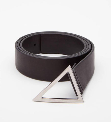 Bottega Veneta  Men's Triangle Calf Leather Black Belt 105/42 657154 IT NWT $520