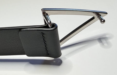 Bottega Veneta  Men's Triangle Calf Leather Black Belt 105/42 657154 IT NWT $520