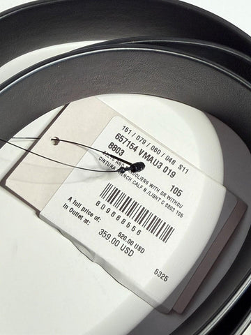 Bottega Veneta  Men's Triangle Calf Leather Black Belt 105/42 657154 IT NWT $520