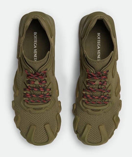 Bottega Veneta Men's Tech Knit Kaki Flex Sneakers 10 US (43 Eu) 788808 NIB $890