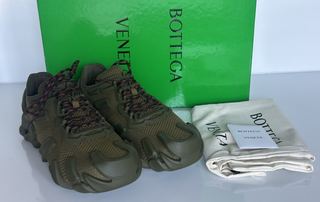 Bottega Veneta Men's Tech Knit Kaki Flex Sneakers 10 US (43 Eu) 788808 NIB $890