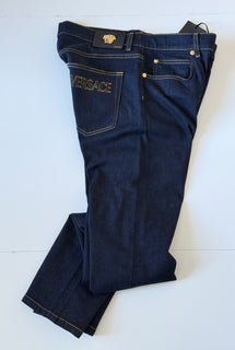 Versace Men’s Dark Blue Stretch Denim Jeans Size 31 US 1011841 NWT $950