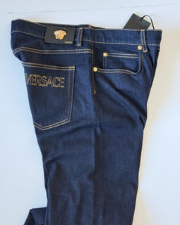 Versace Men’s Dark Blue Stretch Denim Jeans Size 31 US 1011841 NWT $950