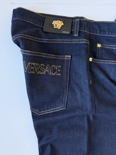 Versace Men’s Dark Blue Stretch Denim Jeans Size 31 US 1011841 NWT $950