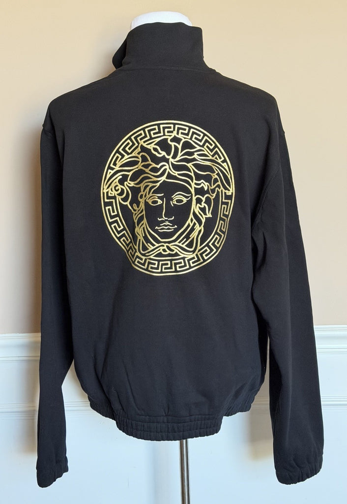 Versace Medusa Print Men’s Black Cotton Sweatshirt Jacket 4XL Black 1014422 NWT