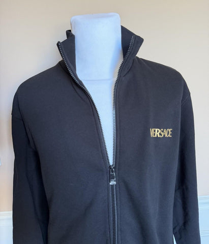 Versace Medusa Print Men’s Black Cotton Sweatshirt Jacket L Black 1014422 NWT
