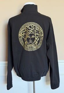 Versace Medusa Print Men’s Black Cotton Sweatshirt Jacket M Black 1014422 NWT